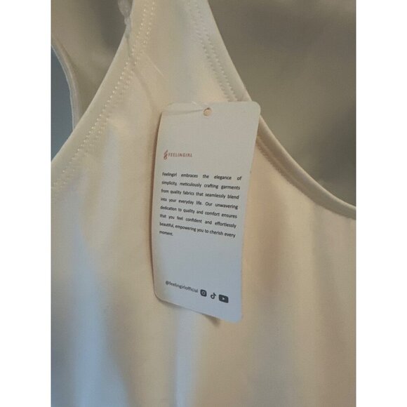 FeelinGirl White Shaping Bodysuit With Built-In Bra, Adjustable Straps, Medium - Picture 7 of 12